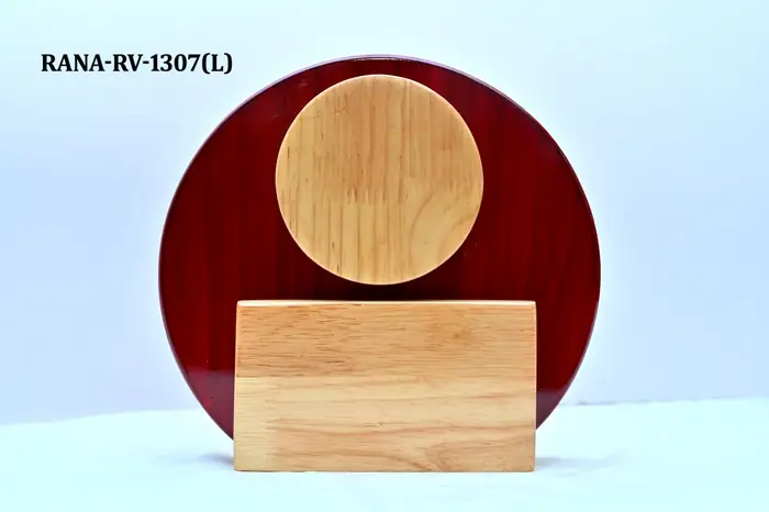 Designer circular wooden plaque